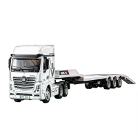 Huina Toys 9901 1/64 2.4G 12CH RC Auto Plat en vlak oplegger tractor aanhangwagen truck Coole LED lichten Volledige prop