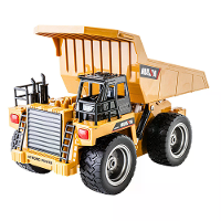 Huina Toys RTR 1534 1/18 2.4G 9CH RC Auto Knikkerdumptruck Legering Emmer Cabine LED Licht Engineering Afstandsbediening