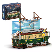 HUIYOYOYI H1018 H1018 Retro Japanse tram bouwset blokken assemblageset 1953 PCS stenen set speelgoed cadeau voor kindere