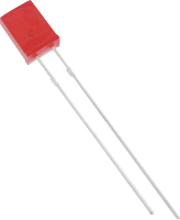 HuiYuan 2504R1D KPC A Bedrade LED Rood Rechthoekig 2 x 5 mm 75 mcd 120 ° 20 mA