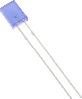 HuiYuan 2534B2D KHA A Bedrade LED Blauw Rechthoekig 2 x 5 mm 125 mcd 120 ° 20 mA