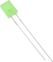 HuiYuan 2534G3D KHC B Bedrade LED Groen Rechthoekig 2 x 5 mm 1250 mcd 120 ° 20 mA