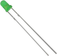 HuiYuan 3034G3D EHE A Bedrade LED Groen Rond 3 mm 2000 mcd 60 ° 20 mA 3.1 V