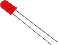 HuiYuan 5003R1D EHB A Bedrade LED Rood Rond 5 mm 130 mcd 50 ° 20 mA 2.1 V