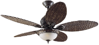 Hunter Caribbean Breeze Vb Plafondventilator (ã) 132 Cm Kleur Ventilatorbladen: Weide Kleur Behuizing: Brons