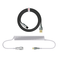 HXSJ 1.5M Afneembare Opgerolde USB C naar USB A Kabel voor Gaming Toetsenbord, Dubbel Omhulde Mechanische Toetsenbord Ka