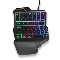 HXSJ 35 Toetsen Eenhands Gaming Toetsenbord USB Bedraad LED RGB Backlit Ergonomisch Gamer Toetsenbord voor Home Office G