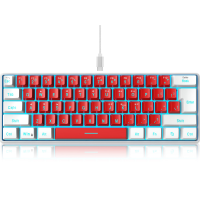 HXSJ 61key Mini Gaming toetsenbord ISO LayoutRGB Backlight ABS Materiaal USB Bedraad Membraan toetsenbord voor WIN