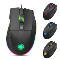 HXSJ A905 Bedrade Gaming Muis 8 Macro Programmering Knoppen Verstelbare 1200 7200 DPI RGB Backlit USB Gaming Muizen voor