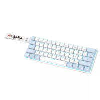 HXSJ K61 Bekabeld Mechanische Gaming Toetsenbord 61 toetsen Volledige Toets Rollover Ijsblauw LED achtergrondverlichting