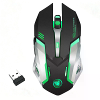 HXSJ M10 2.4G Draadloze Gaming Muis met RGB verlichting 2400DPI 6 toets Ergonomisch Ontwerp 600mAh Type C Oplaadbaar E s
