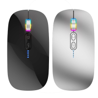 HXSJ M103 Tri mode Draadloze bluetooth Mute Muis Vermogen Weergave Ergonomie Type C Oplaadbare Muizen