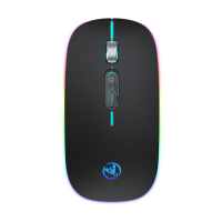 HXSJ M103FGS Muis Multi Mode 2.4GHz Draadloze bluetooth5.1 Verstelbare 800 1600DPI Stille Knop Regenboog LED Ademhalings