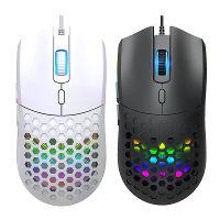 HXSJ S500 Bedrade Gaming Muis Hol Ontwerp 6400DPI RGB Achtergrondverlichting 6 toetsen Ergonomie PC Kantoor Computer Gam