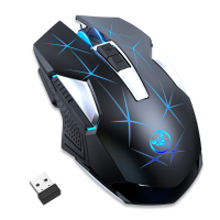 HXSJ T300 2.4G Draadloze Gaming Muis 7 Knoppen Verstelbare 1000 2400DPI LED Ademhalingslicht Oplaadbare Muis