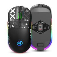 HXSJ T90 2.4G drievoudige modus draadloze muis 800 3600 DPI instelbare RGB achtergrondverlichting 750 mAh Type C oplaadb