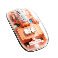 HXSJ T900 2.4G Draadloze bluetooth compatibele 5.1 Transparante muis 800 2400 DPI Instelbaar 400mAh Power Display Mute C