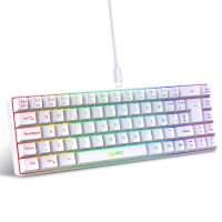 HXSJ V200 69 toetsen RGB Bedrade Gaming Toetsenbord Spaanse Gamer Toetsenbord USB Type C Ergonomie voor PC Laptop Comput
