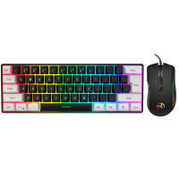 HXSJ V700WB+A869 61 toetsen Bedrade Gaming Toetsenbord en Muis Combo met Achtergrondverlichting voor Windows PC Compatib
