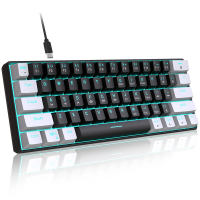 HXSJ V900WB 61 Toetsen Bedraad Mechanisch Toetsenbord Cyan Switch RGB Verlichting 60% Indeling Gaming Toetsenbord voor T