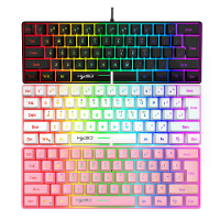 HXSJ X100+V700 61 Toetsen Bedrade Toetsenbord Muis Set RGB Verlichte Gaming 3600DPI 6 Knoppen Programmeerbaar Ergonomisc