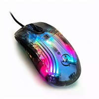 HXSJ X400 Bedrade Gaming Muis Transparant Ergonomisch RGB Achtergrondverlichting 7 Programmeerbare Knoppen 12800 DPI Hog