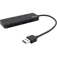 I tec 4 Port USB 3.0 Metal USB hub met individuele aan/uit schakelaars