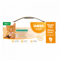 Iams Delights Land & Sea Collection in gravy / in jelly natvoer kat (48x85 g) 48 x 85 g in gelei