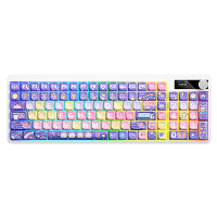 Iblancod YK100 Laag Profiel Tri mode Mechanische Gaming toetsenbord 100 toetsen+Display indeling Laag Profiel Rode Schak