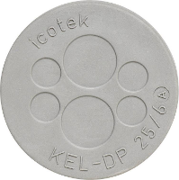 Icotek KEL DP 50/18 Kabeldoorvoeringsplaat Montagegat: 50 mm Klem Ø (max.): 12 Mm Elastomeer Grijs 1 stuk(s)
