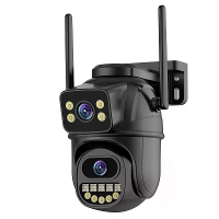 ICSEE 6MP Dual Lens WiFi PTZ Beveiligingscamera Buiten 5X Zoom Automatische Tracking Volledige Kleur Nachtzicht Tweeweg