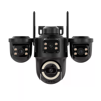 ICSEE Triple Lens 9MP Draadloze Buiten PTZ Beveiligingscamera AI Menselijke Bewegingsmelding Drie Schermweergave Twee We