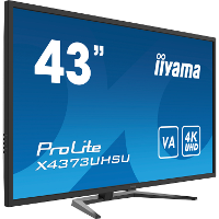 Iiyama ProLite X4373UHSU B1 public display 4K Ultra HD, HDMI, DisplayPort, USB, Audio