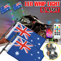3Ft / 4ft / 5ft LED Whip Lights Antenne Vlaggenmast Quick Release Base Voor ATV RGB AU UTV