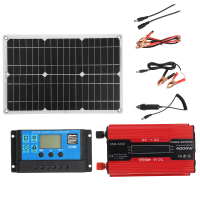 Zonne energiesysteem Kit 18V Zonnepaneel 4000W 12V naar 110V/220V Omvormer 30A 12/24V Laadregelaar USB Kit