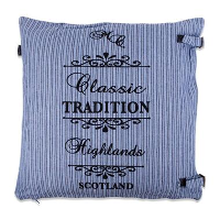 In The Mood sierkussen Tradition Stripe   faded blue   50x50 cm   Leen Bakker