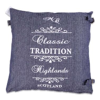 In The Mood sierkussen Tradition Stripe   indigo   50x50 cm   Leen Bakker