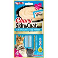 Inaba Ciao Churu Skin & Coat tonijn met Sint jakobsschelp kattensnack 24 x 14 g