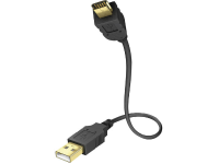 Inakustik USB 2.0 Aansluitkabel [1x USB A 2.0 Stekker   1x Mini USB 2.0 B stekker] 2 m Zwart Vergulde steekcontacten
