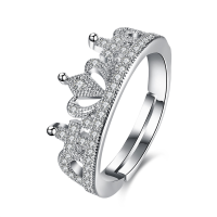 Inalis Elegant Zircon Platinum Plated Opening Gift Wedding Finger Rings