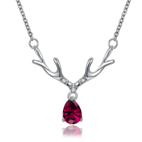 Inalis Elk Deer Antlers Pendant Necklace Christmas Gift