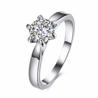 Inalis Platinum Plated Zircon Wedding Gift Finger Rings