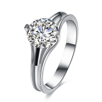 Inalis Zircon Platinum Plated Wedding Gift Finger Rings