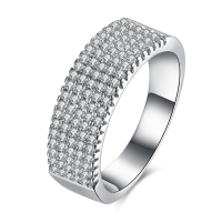 Inalis Zircon Platinum Plated Width Ring Gift Wedding Finger Rings
