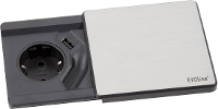 Inbouwcontactdoos EVOline 159270003300 Zilver, Zwart Met USB