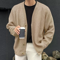INCERUN Heren Brei V Hals Lange Mouwen Cardigan Effen Kleur Comfortabele Veelzijdige Herenkleding Mode Buitenkleding