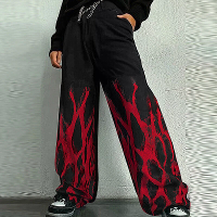 INCERUN Heren Casual Print Kleurblock Broek Rits Knop Casual Loose Fit Lange Broek met Zakken voor Mannen S 5XL
