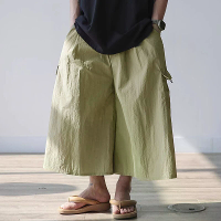 INCERUN Heren Casual Wijd Been Broeken Lichtgewicht Effen Kleur Losse Pas Recht Wijd Been Broek voor Heren,Plus Maat S 5