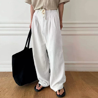 INCERUN Heren Dubbel Geplooide Rechte Casual Broek Comfortabele Eenvoudige Effen Kleur Lange Broek voor Mannen Grote Maa