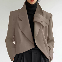 INCERUN Heren Effen Kleur Casual Lange Mouwen Blazer Onregelmatig Ontwerp Mode Heren Kostuum voor Lente Herfst